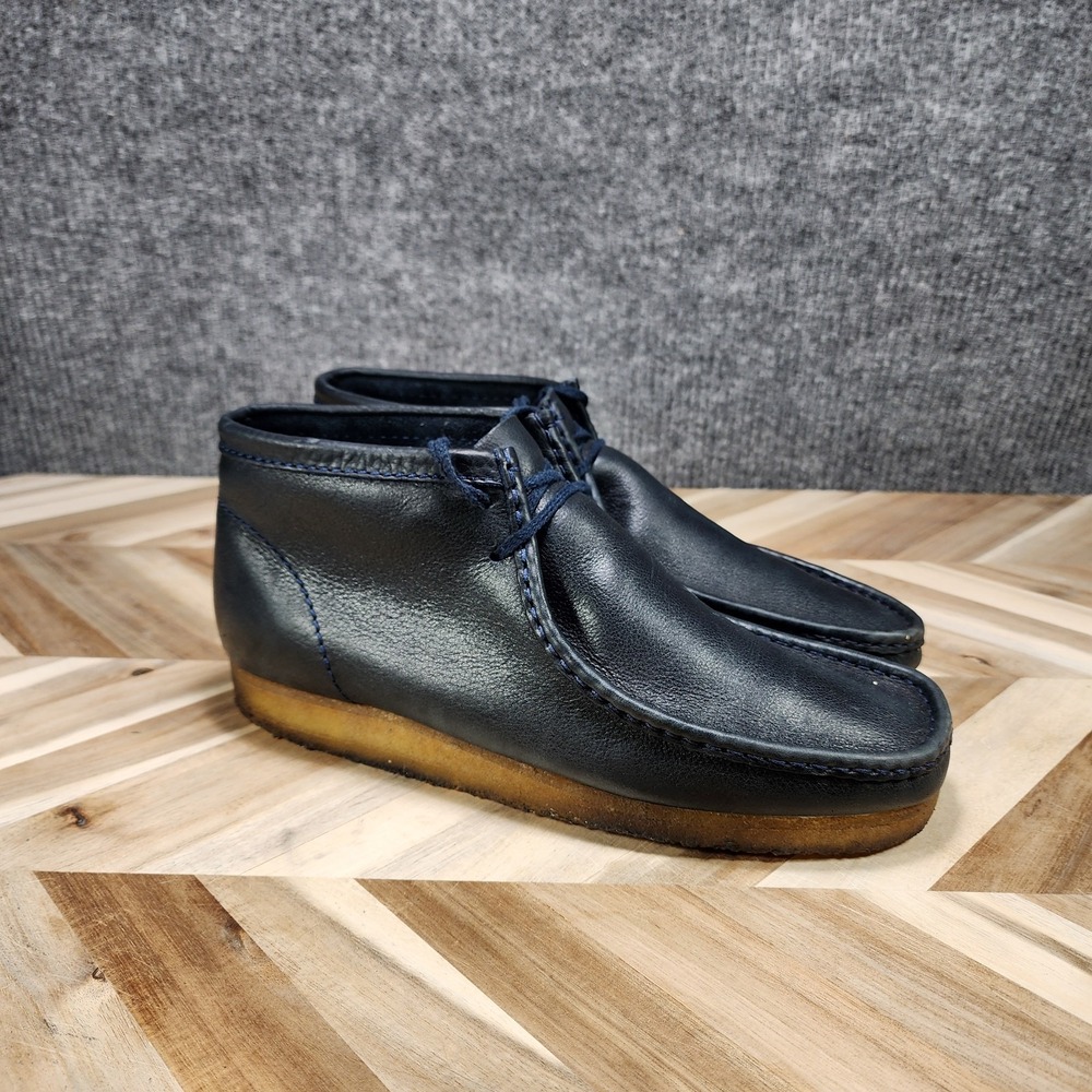 Clarks Originals Wallabee Boot Navy Leather Crepe Sole Men's Size 12